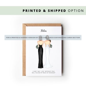 Printable Will You Be My Maid of Honour Personalised Greeting Card ...