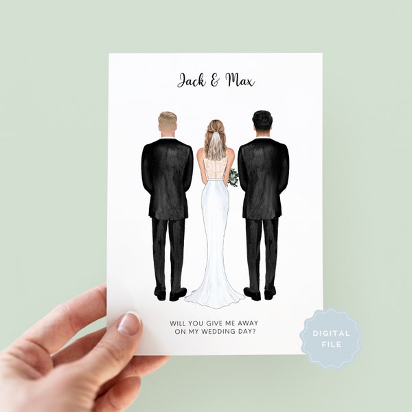 Printable Will You Walk Me Down the Aisle, Brother Wedding Card, Step Dad Wedding Card, Wedding Proposal Card, Wedding Card #052