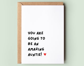 Sister Pregnancy Announcement, Card for New Auntie, Auntie Baby Announcement, You're Going to be an Auntie
