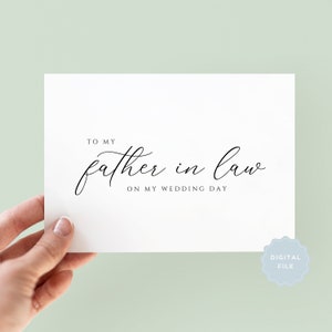 Carte de mariage imprimable au beau-père, cartes du père de la mariée, carte de la fille, carte du père de la mariée, carte de mariage, beau mariage