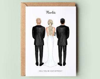 Personalised Will You Be Our Witness Wedding Card, Wedding Request Card, Personalised Wedding Witness Card, Witness Wedding Card, Witness