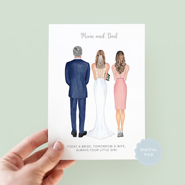 Printable Personalised Wedding Card, Mum & Dad, Mother of the Bride, Wedding Thank You Card, Mum Card, Dad Card, Father of the Bride 137