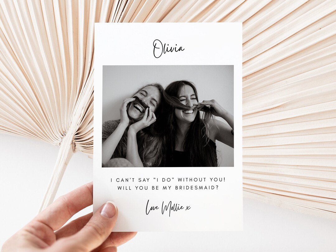Printable Bridesmaid Proposal Card Template, Photo Invitation ...