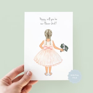 Printable Will You Be My Flower Girl Proposal, Will You Be My Junior Bridesmaid, Personalised Flower Girl Card, Will You Be My Bridesmaid