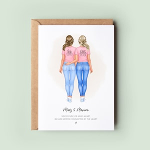 Personalised Sister Birthday Card, Personalised Sister Card Sisters Card, Sister Gift, Cards for Her, Custom Birthday Card, Family Card