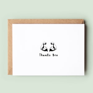 Grazie Bro Muscle Groomsman Card, biglietto di ringraziamento per matrimonio, biglietto per lo sposo, ringraziamento per lo sposo, biglietto per testimone, biglietto per festa di matrimonio