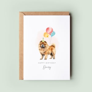 Biglietto di auguri di compleanno per cane Chow Chow dal cane, biglietto di auguri per papà cane, biglietto di auguri per mamma cane, biglietto per animali domestici, biglietto dal cane