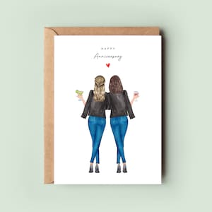 Personalised Anniversary Valentine's Card, Personalised Couples Card, Valentines, Wife Valentine's Card, Galentine's, Lesbian Valentine Card