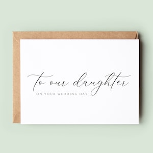 Alla nostra figlia per il giorno delle nozze, biglietto di auguri per i genitori della sposa, biglietto dai genitori della sposa, biglietto di ringraziamento per la festa di nozze