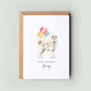 Gepersonaliseerde Akita-verjaardagskaart van Pet Dog | Uniek Akita-cadeau voor hondenliefhebbers | Milieuvriendelijke aandenken van 5 x 7