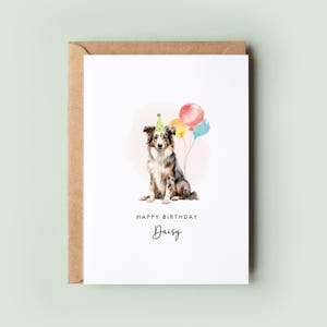 Carte d'anniversaire de chien de berger australien | Carte de vœux pour maman ou papa de chien | Carte d'anniversaire sur le thème des animaux de compagnie