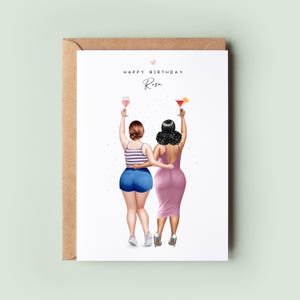 Personalised Sister and Best Friend Birthday Card - Curvy Girls Birthday Card, Sister Birthday Card, Best Friend Birthday Card