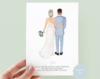 Printable Will You Walk Me Down the Aisle, Dad, Grandad, Brother Wedding Card, Of All The Walks We've Taken Proposal Card, Father & Daughter