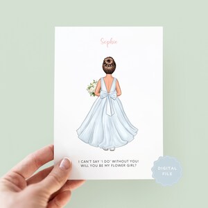 Printable Will You Be My Flower Girl Personalised Card, Will You Be My Junior Bridesmaid, Personalised Flower Girl Card, Be My Bridesmaid