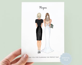Printable Personalised Wedding Planner Thank You Card, Card to Wedding Vendor, Wedding Day Card, Wedding Thank You, Card to Wedding Planner