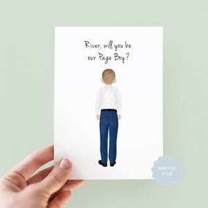 Printable Will You Be My Page Boy, Will You Be My Best Man, Personalised Page Boy Card, Will You Be My Ring Bearer, Greeting Card - #105