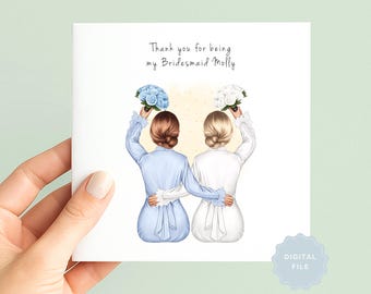 Printable Bridesmaid Thank You Card | Digital Maid of Honour Gift