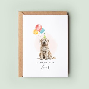 Labradoodle Geburtstagskarte vom Hund, Geburtstagskarte für Hundepapa, Geburtstagskarte für Hundemama, Haustierkarte, vom Hund