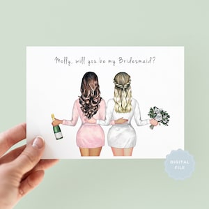 Printable Will You Be My Bridesmaid Card, Will You Be My Maid of Honor Card, Bridesmaid Proposal Cards, Thank you Bridesmaid, Card  #059