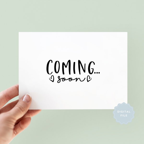 Printable Coming Soon Pregnancy Announcement Card, Baby Announcement, You're Going To Be Grandparents, Downloadable Card, Digital Card