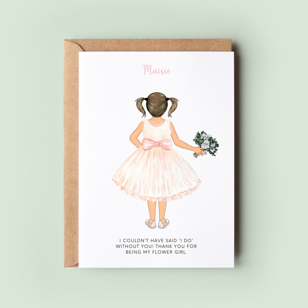 Personalised Flower Girl Thank You Card, Thank You for Being My Flower ...