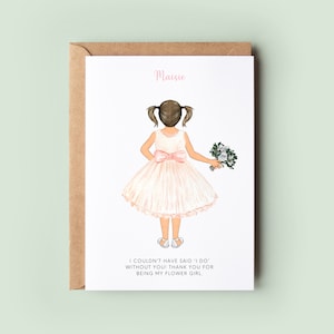 Personalised Flower Girl Thank You Card, Thank You For Being My Flower Girl, Personalised Flower Girl Gift, Wedding Thank You Card