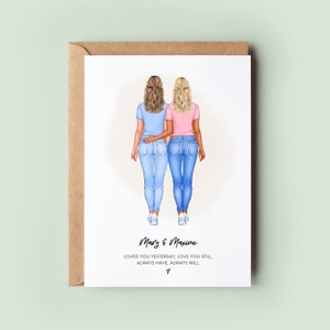 Personalised Lesbian Anniversary Card, Birthday Card, Personalised LGBTQ Card, Lesbian Card, Same Sex Couple Card, Gay Pride, Lesbian Card