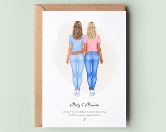 Personalised Lesbian Anniversary Card, Birthday Card, Personalised LGBTQ Card, Lesbian Card, Same Sex Couple Card, Gay Pride, Lesbian Card