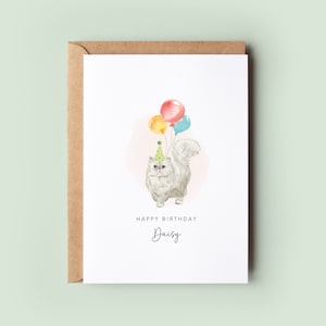 Carte d'anniversaire chat persan, carte d'anniversaire pour papa chat, carte d'anniversaire pour maman chat, carte pour animal de compagnie, chat