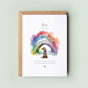 Personalised Pet Loss Sympathy Card - Pet Bereavement Card - Pet Death - Pet Memorial Card - Dog Loss Card - Rainbow Bridge - Sympathy Card