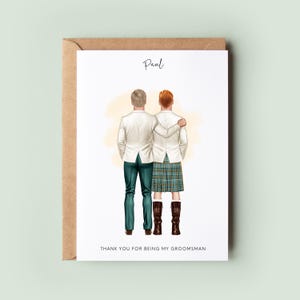 Personalised Groomsman Thank You Card | Best Man Appreciation Keepsake | Custom Wedding Party Gratitude Card