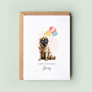 Carte d'anniversaire pour chien Léonberg, carte d'anniversaire pour papa chien, carte d'anniversaire pour maman chien, carte pour animal de compagnie, carte du chien