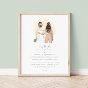 Personalised Wedding Gift for Adult Daughter | Bride to Daughter Poem Print | Mum’s Wedding Day Keepsake | Sentimental Gift from Bride