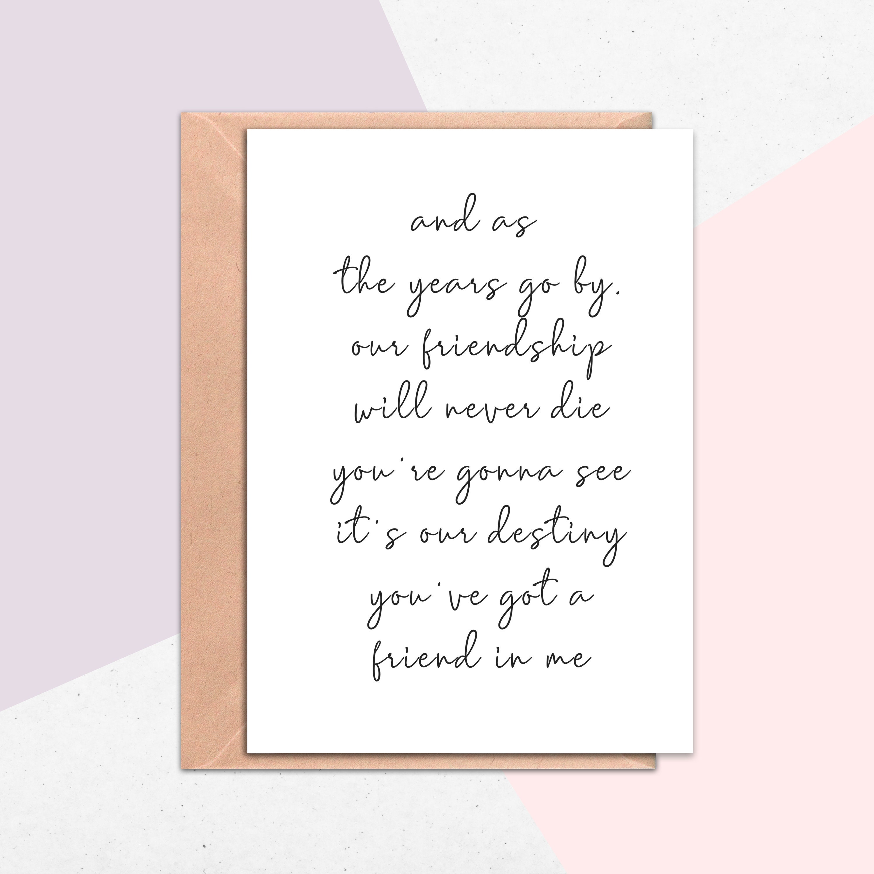 Friendship Toy Story Quote Card Disney Pixar Card Toy Story Etsy
