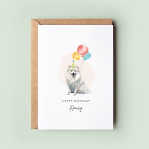 Biglietto di auguri di compleanno per Spitz giapponese dal cane, biglietto di auguri per papà cane, biglietto di auguri per mamma cane, biglietto per animali domestici, dal cane, illustrazione di animali domestici