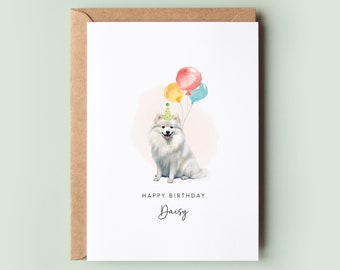 Japanese Spitz Birthday Card from the Dog, Birthday Card for Dog Dad, Birthday Card for Dog Mum, Pet Card, From the Dog, Pet Illustration