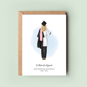 Personalised Female Doctor Graduation Card | Vet, Dentist, Medical Grad Card | Custom Congrats Gift for Daughter, Sister, Best Friend