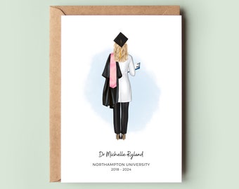 Personalised Doctor Graduation Card, Graduation Gift, Vet Grad Card, Dentist Graduation, Best Friend Graduation, Daughter Graduation, Sister