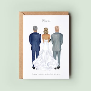 Personalised Thank You For Being Our Witness Card, Wedding Thank You Card, Personalised Wedding Witness Card, Wedding Witness Card