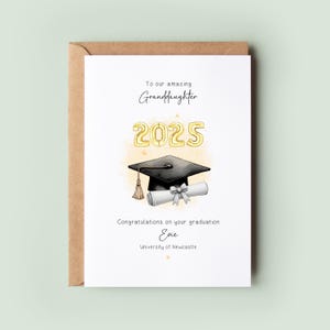 Personalised Granddaughter Graduation Card | Custom Graduation Cap & Scroll | Graduation Congratulations Card | Class of 2025 Graduation