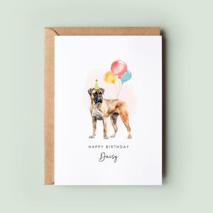 Tarjeta de cumpleaños para perro Boerboel, tarjeta de cumpleaños para papá perro, tarjeta de cumpleaños para mamá perro, tarjeta para mascota, tarjeta del perro