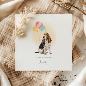 Basset Hound Birthday Card from the Dog | Personalised Basset Hound Birthday Card | Dog Mum or Dog Dad Card | Custom Pet Birthday Card