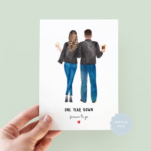 Printable Personalised Anniversary Card, Personalised Couples Card, Valentines Card, Wife Anniversary Card, Husband Anniversary Card