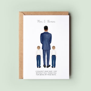 Personalised Thank You For Being My Page Boy Card, Wedding Thank You Card, Card For Page Boy, Page Boy Thank You Card, Twins, Brothers, Sons
