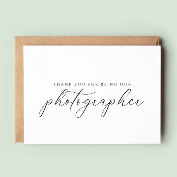 Photographer Thank You Card, Wedding Photographer Card, Card For Wedding Photographer, Thank You Card Wedding, Wedding Thank You - #011