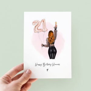 Printable Customisable Birthday Card, Personalised for 18th, 21st, 30th, Sister & Best Friend Birthday Keepsake, Digital Download