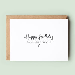 Birthday Card For Wife, Happy Birthday to My Wife, Wife Birthday Card, Beautiful Wife, Happy Birthday Wife, Birthday to the Wife - #089