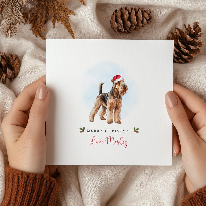 Airedale Holiday Card - Etsy UK