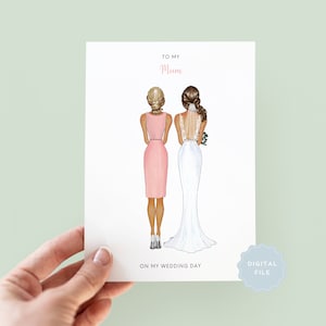 Printable To My Mum On My Wedding Day Personalised Card, Parents Wedding, To My Mother, Wedding Day Card for Mom, ThankYou For Everything