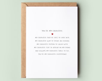 Tu es ma carte d'anniversaire préférée, carte Je t'aime, carte de mari, carte de petit ami, carte de Saint-Valentin, carte d'amitié, je pense à vous